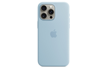 Coque et étui téléphone mobile Apple Coque en silicone avec MagSafe pour iPhone 15 Pro Max- Bleu cla