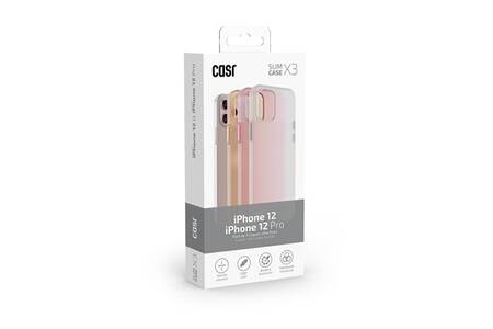 Coque et étui téléphone mobile Casr Coque de protection ultra fine pack de 3 (couleurs claires) pour iPhone 12/12 Pro