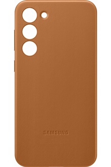 Coque et étui téléphone mobile Samsung Coque en cuir S23+ Beige