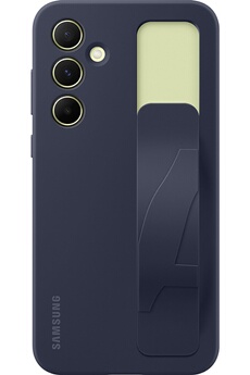 Coque et étui téléphone mobile Samsung Coque Silicone avec laniere pour Galaxy A55 5G Bleu Fonce