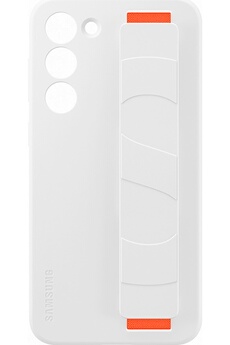 Coque et étui téléphone mobile Samsung Coque Silicone avec lanière S23+ Blanc