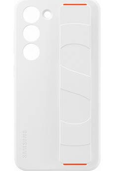 Coque et étui téléphone mobile Samsung Coque Silicone avec lanière S23 Blanc