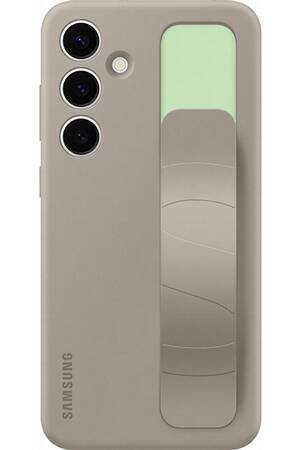 Coque et étui téléphone mobile Samsung Coque silicone avec lanière pour Galaxy S24+ Taupe