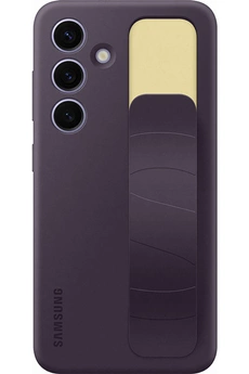 Coque et étui téléphone mobile Samsung Coque silicone avec lanière pour Galaxy S24 Violet Foncé