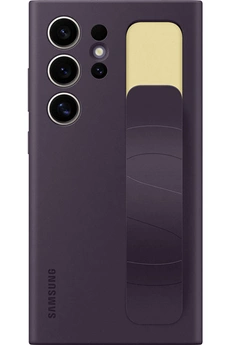Coque et étui téléphone mobile Samsung Coque silicone avec lanière pour Galaxy S24 Ultra Violet Fonc