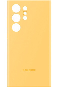 Coque et étui téléphone mobile Samsung Coque Silicone pour Galaxy S24 Ultra Jaune