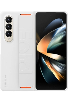 Samsung - Coque silicone avec lanière Blanche Pour Galaxy Z Fold4