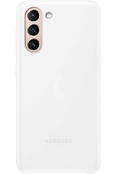 Coque et étui téléphone mobile Samsung Coque Smart LED S21 Blanc