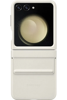 Samsung - Coque et étui téléphone mobile Samsung Coque Simili cuir design Z Flip 5 Creme