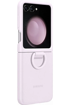 Samsung - Coque et étui téléphone mobile Samsung Coque silicone avec anneau Z Flip 5 Lavande