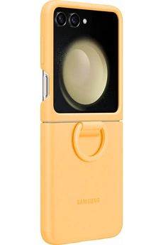 Samsung - Coque silicone avec anneau Z Flip 5 Abricot