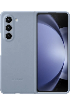 Samsung - Coque Simili cuir Z Fold 5 Bleu