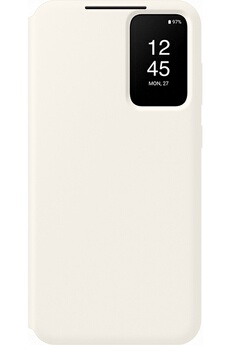Coque et étui téléphone mobile Samsung Etui Smart View avec porte-carte S23+ Creme