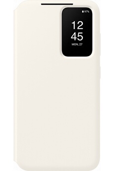 Coque et étui téléphone mobile Samsung Etui Smart View avec porte-carte S23 Blanc