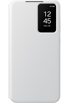 Coque et étui téléphone mobile Samsung Etui Smart View avec porte-carte pour Galaxy S24+ Gris Clair