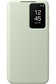 Coque et étui téléphone mobile Samsung Etui Smart View avec porte-carte pour Galaxy S24 Vert Clair