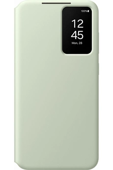 Coque et étui téléphone mobile Samsung Etui Smart View avec porte-carte pour Galaxy S24+ Vert Clair