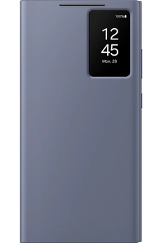 Coque et étui téléphone mobile Samsung Etui Smart View avec porte-carte pour Galaxy S24 Ultra Violet