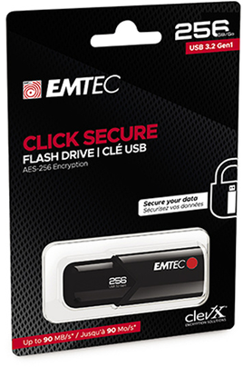 Clé USB Emtec CLE USB 3.2 CLICK SECURE B120 256GB - ECMMD256GB123