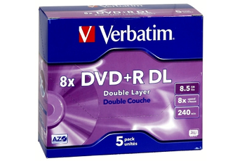 DVD vierge Verbatim DVD+R DL 8,5 Go X5