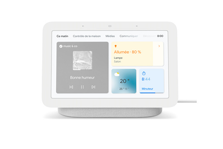 Enceinte intelligente Google Nest Hub 2è génération - Écran connecté avec Assistant Google - couleur Galet