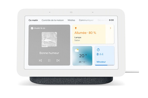 Google Nest Hub 2è génération - Écran connecté avec Assistant Google - couleur Charbon