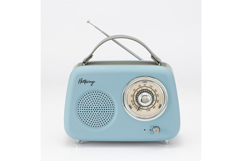 Radio Halterrego Enceinte/Radio retro RMS 5W, Bluetooth, Radio FM, lecteur USB, Aux IN, Batterie rec
