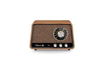 Tuner AM/FM / Radio Bluetooth 5.0 (A2DP) / Indicateur LED de couleur / Armoire en bois à réglage acoustique