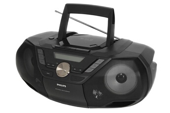 Philips Az787 Lecteur Cd et Cassettes Portable avec Usb, Prise Casque, Radio Fm, Sur Secteur Ou Piles