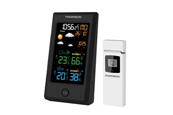 Station météo avec écran LCD couleur / Fonction de mesure : Température, hygrométrie / Portée maximum : 30 m / Livré avec et 1 sonde extérieure