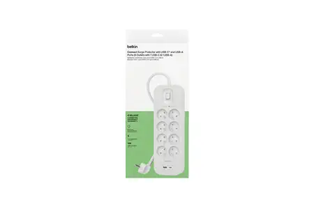 Parafoudre Belkin PARAFOUDRE 8 PRISES FR + 1 USB-C + 1 USB-A ...