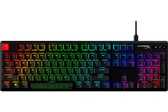 Touches PBT durables et de haute qualité / Design robuste : corps fabriqué dans un aluminium conçu pour l'aviation / Interrupteurs mécaniques HyperX réactifs / Effets lumineux RGB rayonnants
