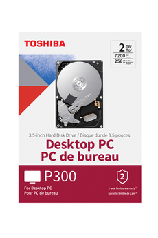 Disque dur interne Toshiba P300 - HIGH-PERFORMANCE HARD DRIVE 2 TO - 7200 TPM - 64 MO