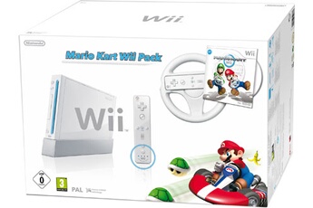 WII BLANCHE+MARIO KART+VOLANT
