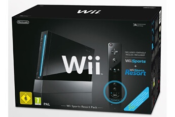 WII NOIRE+WII SPORT ET RESORT