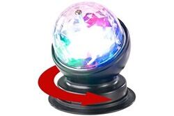 Boule disco rotative Ø 15 cm avec socle, 18 LED colorées et 2 effets  lumineux, Accessoires clubbing