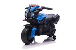 HOMCOM Moto cross électrique pour enfant 3 à 5 ans 12 V 3-8 Km/h avec  roulettes latérales amovibles dim. 106,5L x 51,5l x 68H cm vert pas cher 