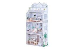 Maison de poupée en bois enfant 3 étages 17 accessoires méditerranéen  multicolore Teamson Kids