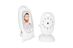 Babyphone vidéo Babycam blanc 2,4 pouces LCD 2.4GHz