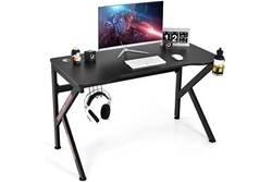 Giantex bureau gamer, table de gaming, avec support d'ecran