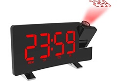 Radio-réveil vendos85 Radio-réveil avec Chargeur Téléphone USB écran  Incurvé LED 7,3 '' rouge noir AQ0285