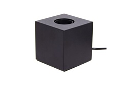Lampe à poser cube en métal noir, compatible culot E27, IP20, 60W puissance  max