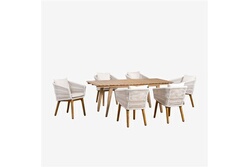 Set de table extensible (160-210x90 cm) et 6 chaises de jardin