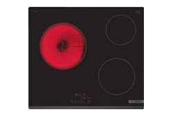 Table de cuisson vitrocéramique 60cm 3 feux 5700w noir Bosch
