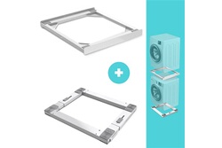 Kit de Superposition pour Lave-Linge Sèche-Linge Standard 60 cm avec  Porte-Serviettes Blanc [en.casa]