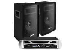 MAX12 Ensemble Kit Sono DJ avec 4x Enceintes et Amplificateur Bluetooth  2800W