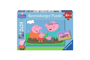 Puzzle Ravensburger Puzzle 2 x 24 pièces : Peppa en famille