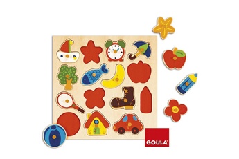 Puzzle Goula Encastrement 15 pièces en bois : puzzle silhouettes