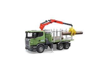 Camion Bruder Camion transport de bois scania avec grue - bruder 03524
