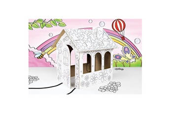 Autre jeux éducatifs et électroniques Guizmax Maison de poupée en carton a construire, décorer colorier peindre